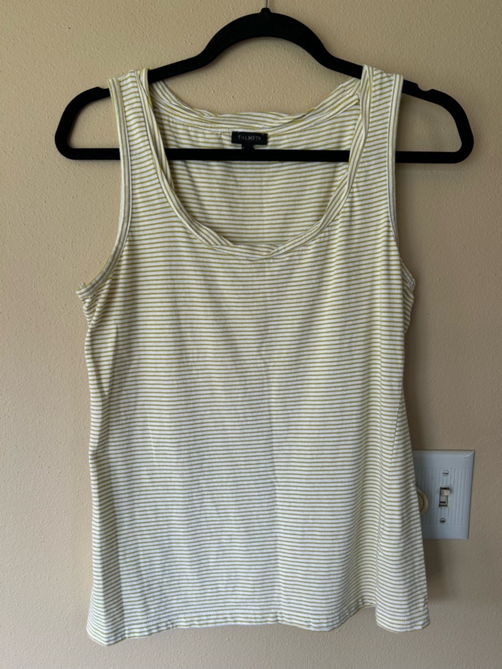 Talbots | Chartreuse & White Stripped Tank Top
